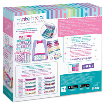 Make It Real Friendship Bracelet Maker Kit - Craft Up to 20 Stylish Bracelets with 100 Beads & Threads - Fun DIY Jewelry Set for Girls & Tweens