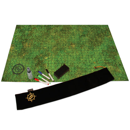 ENHANCE RPG Grid Mat - Tabletop DND Map (24x36 inch) Role Playing Dry Erase DND Mat Complete Gaming Set for Masters and Starters, Erasable Battle Grid