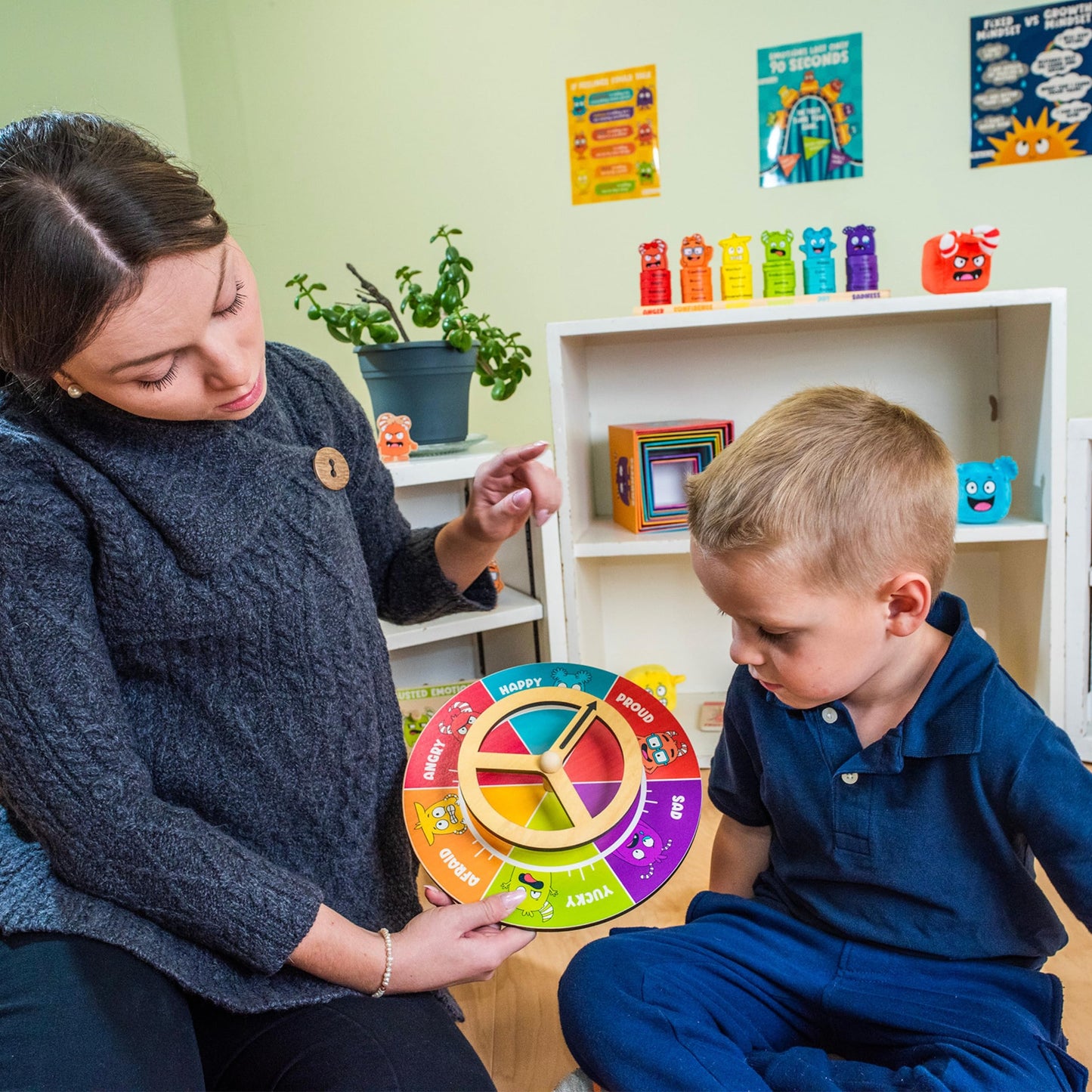 Open The Joy Steer Your Emotions Wheel - Wooden Emotional Regulation Steering Toy for Kids | SEL Tool for Toddlers and Preschool | Teaches Feelings