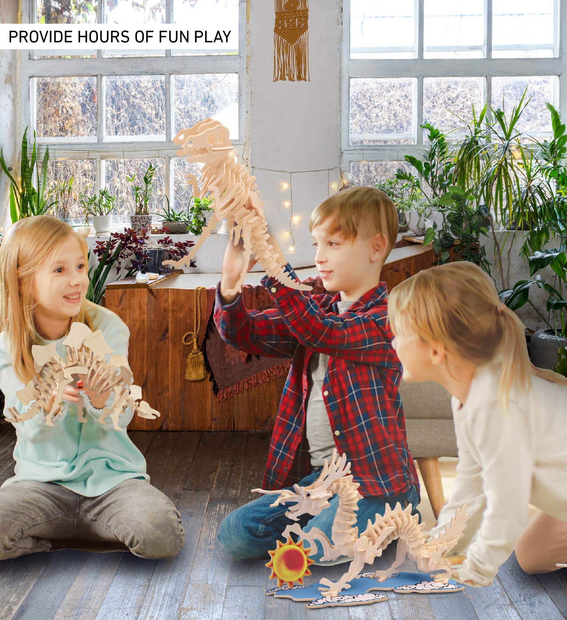 Puzzled Stegosaurus Dinosaur 3D Woodcraft Construction Kit