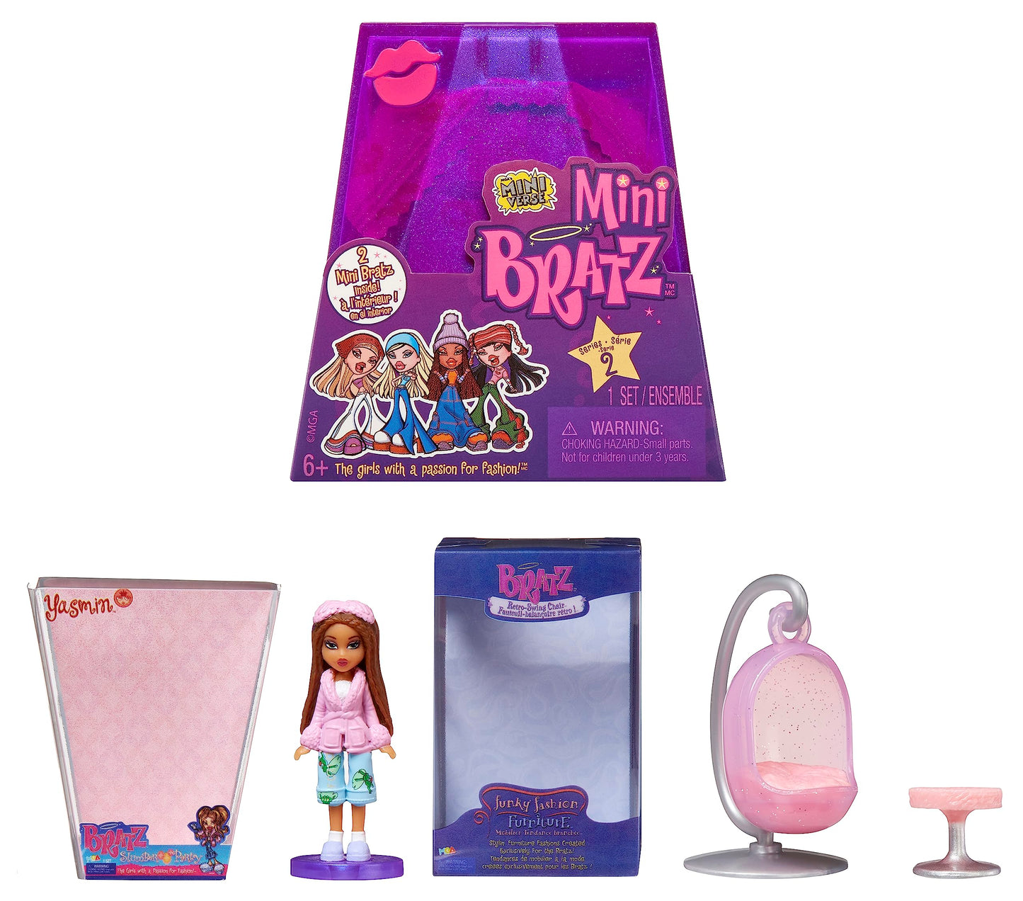 MGA's Miniverse Mini Bratz Series 2 Collectible Figures, 2 Mini Bratz in Each Pack, Blind Packaging Doubles as Display, Y2K Nostalgia, Collectors Ages