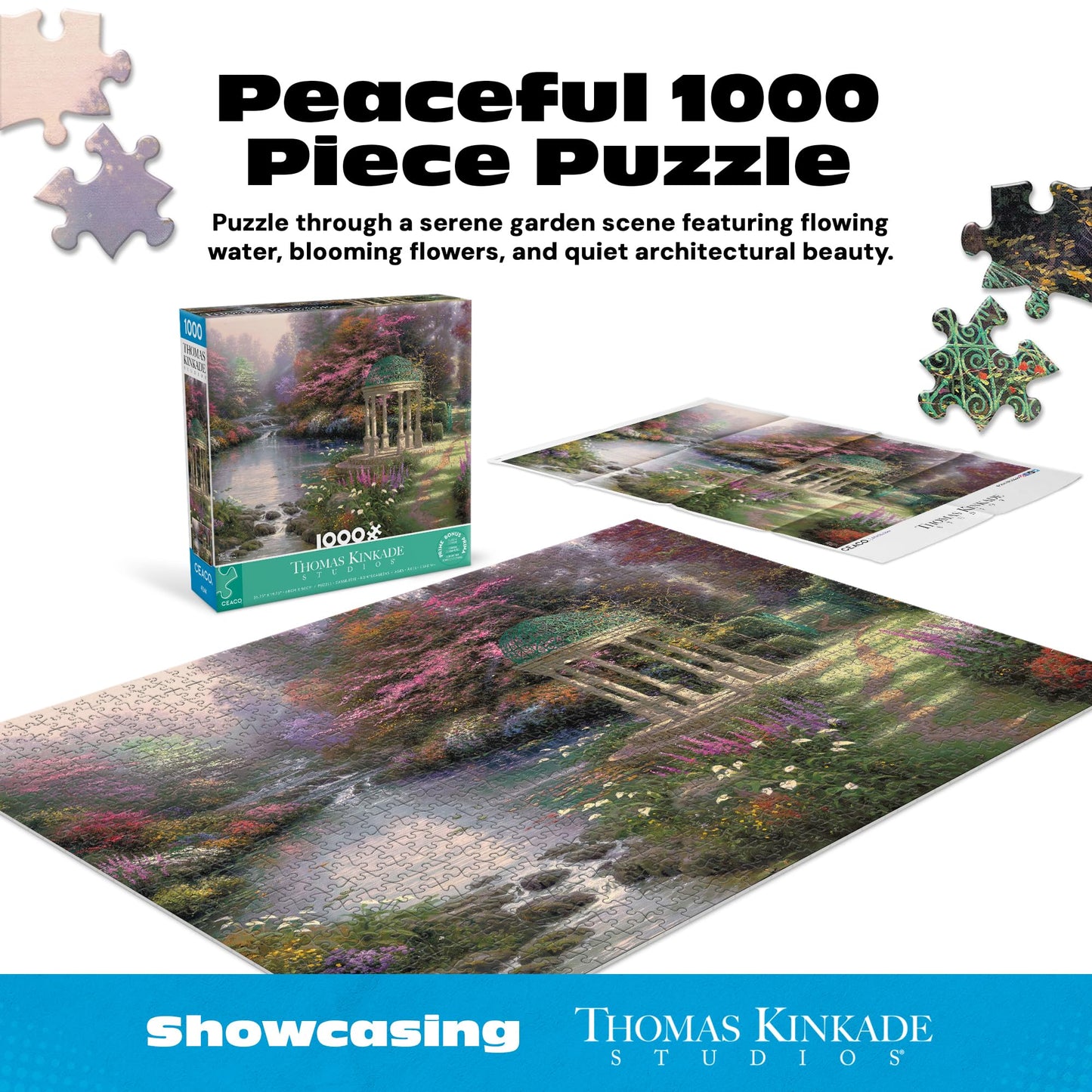 Ceaco - Thomas Kinkade The Garden of Prayer - 1000 Piece Puzzle for Adults