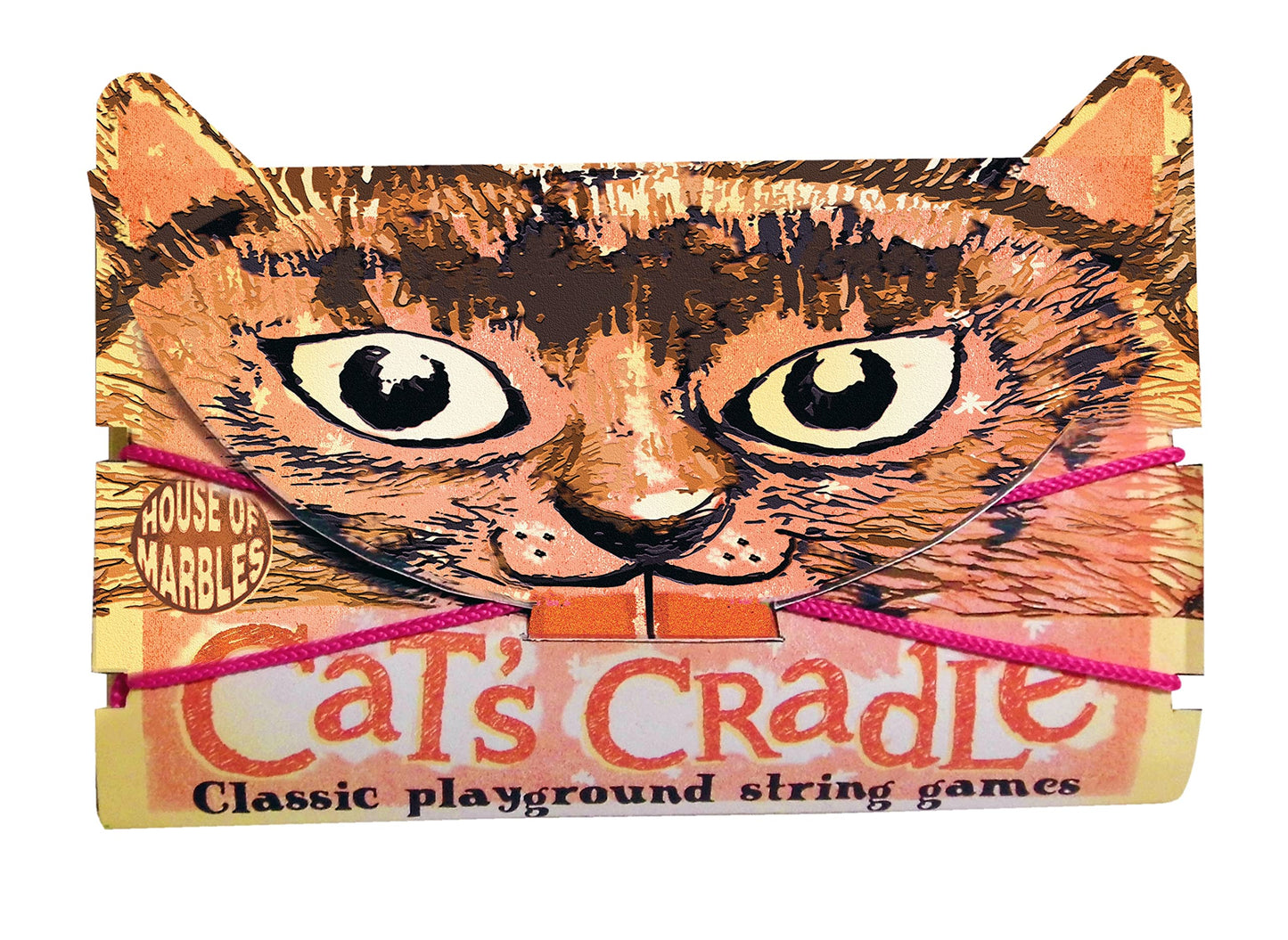 House of Marbles Cat's Cradle Classic String Game, Traditional Finger Loop Toy with Illustrated Instructions for Hand String Figures, Screen-Free