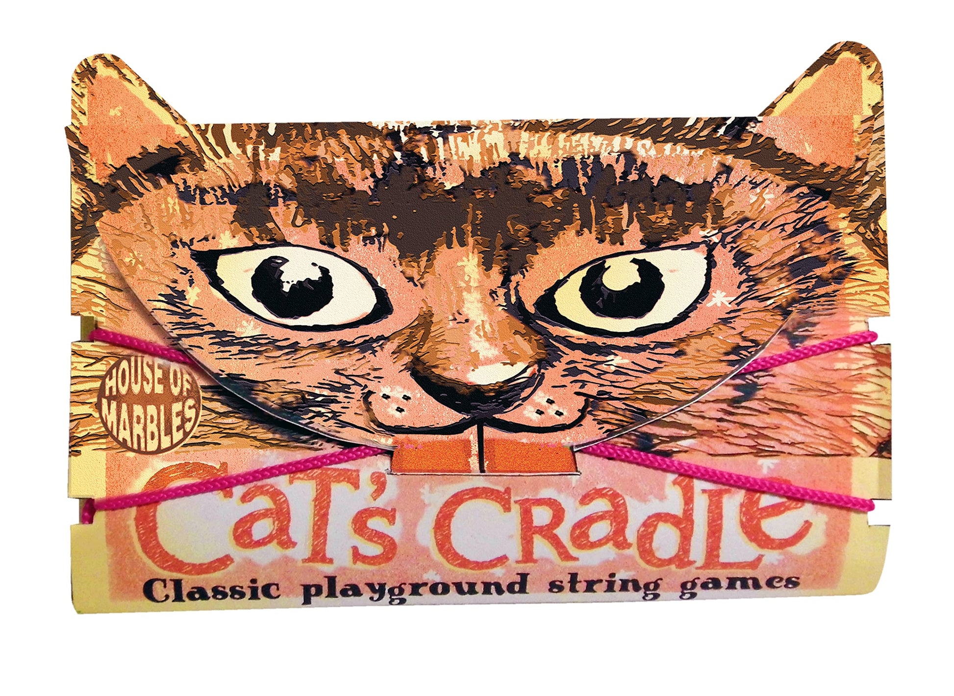 House of Marbles Cat's Cradle Classic String Game, Traditional Finger Loop Toy with Illustrated Instructions for Hand String Figures, Screen-Free