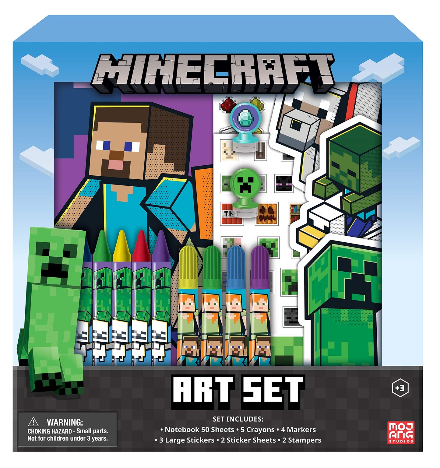 Innovative Designs Minecraft Kids Coloring Art Set | Stickers & Stampers