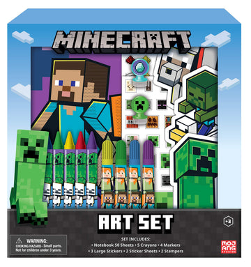Innovative Designs Minecraft Kids Coloring Art Set | Stickers & Stampers
