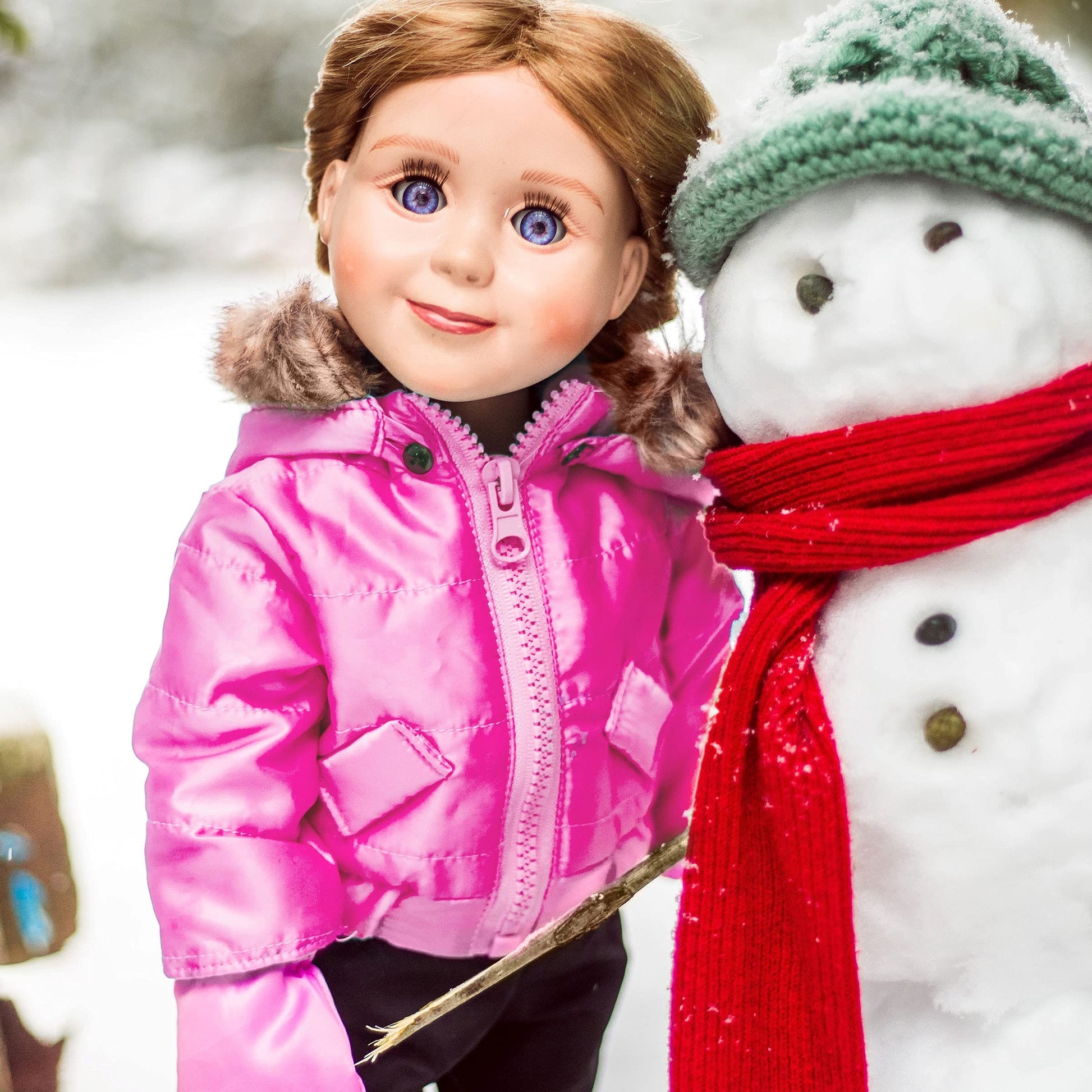 The Queen's Treasures 18 Inch Doll Clothes, Complete Ski Wear Outfit, 6 Piece Zippered Pink Jacket, Pants, Gloves, and Boots Too, Compatible for Use