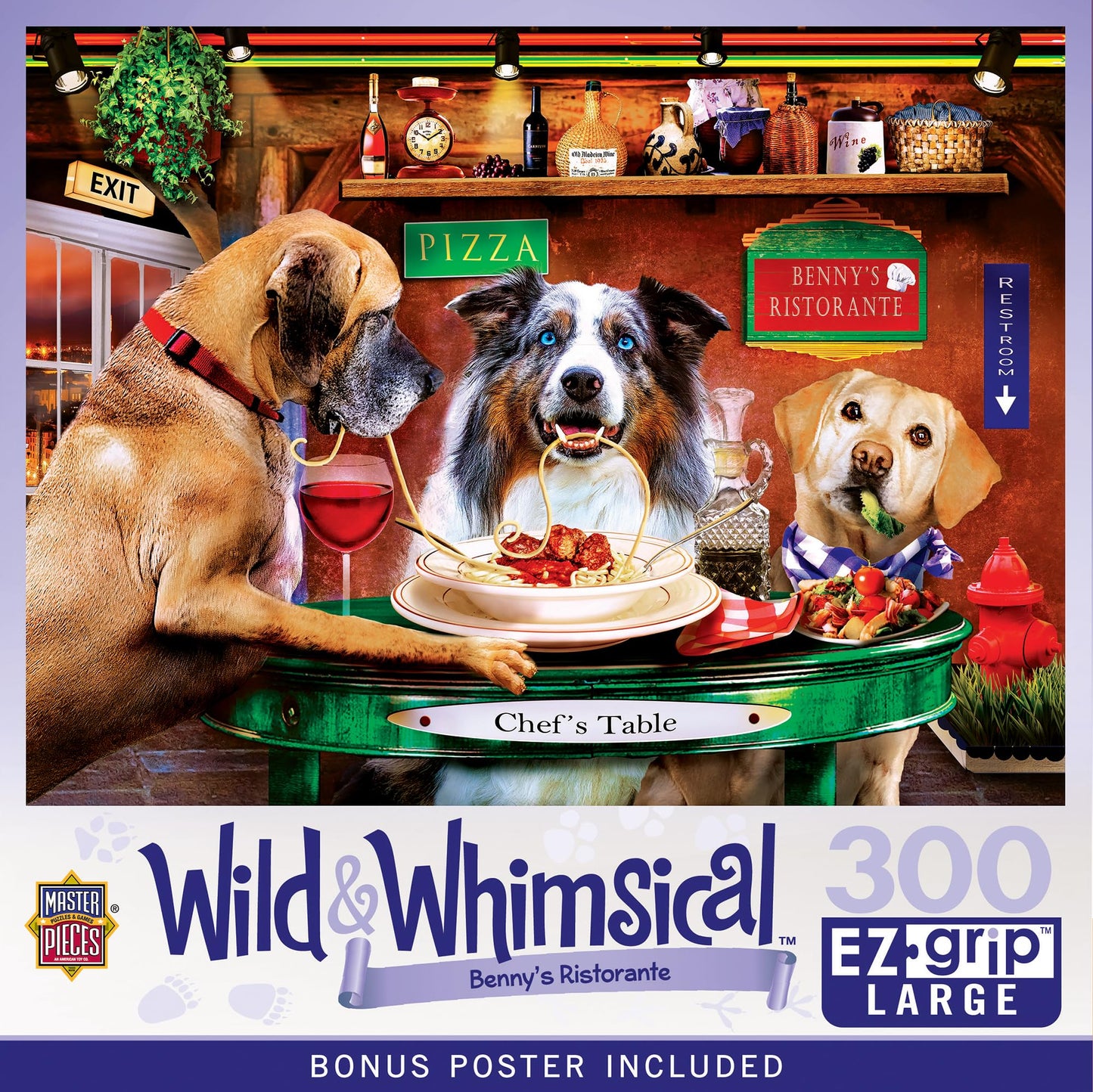 MasterPieces 300 Piece EZ Grip Jigsaw Puzzle - Benny's Ristorante - 18"x24"