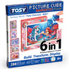 TOSY Picture Cube Fairy Unicorns: 6-in-1 Magnetic Picture Puzzle, 48 Blocks, 288 Puzzle Faces, 0.6 in, B061, Seamless UV Art, Display-Ready Frame