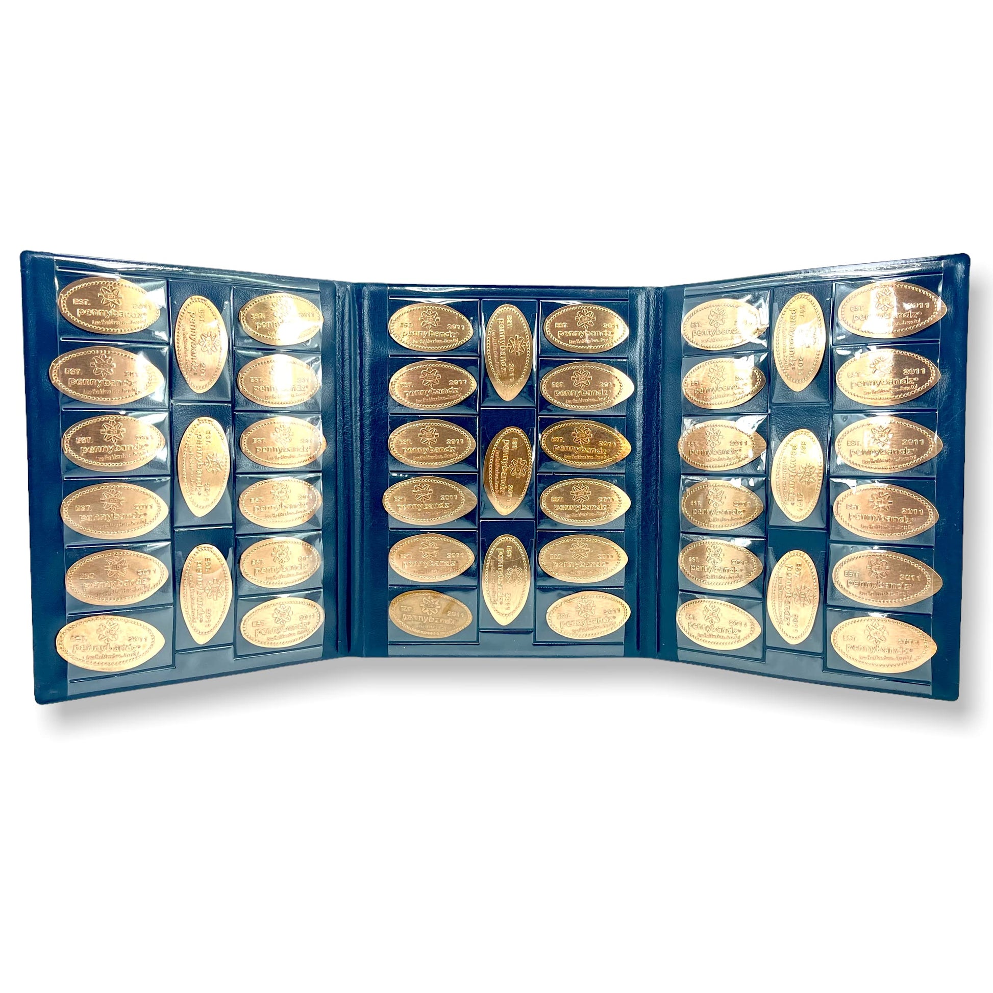 Pennybandz Penny Postcard Tri-Fold Pressed Penny Collector Book Holds 60 Pressed Pennies and Your Favorite Postcard for Your Cover (Mickey & Friends