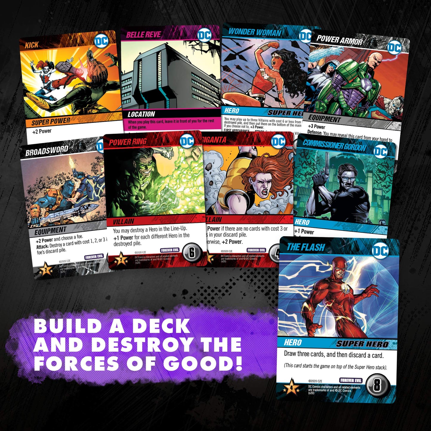 DC Deck-Building Game: Forever Evil - It’s Good to be Bad - Play as DC Universe Villains Harley Quinn,Deathstroke,Black Adam - 2 to 5 Players - Ages