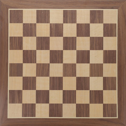 WE Games Classic Walnut Wooden Chess Board Only 14.75 inches, Large Chess Board for Adults, Wood Veneer Chessboard, 1.5 inch Squares