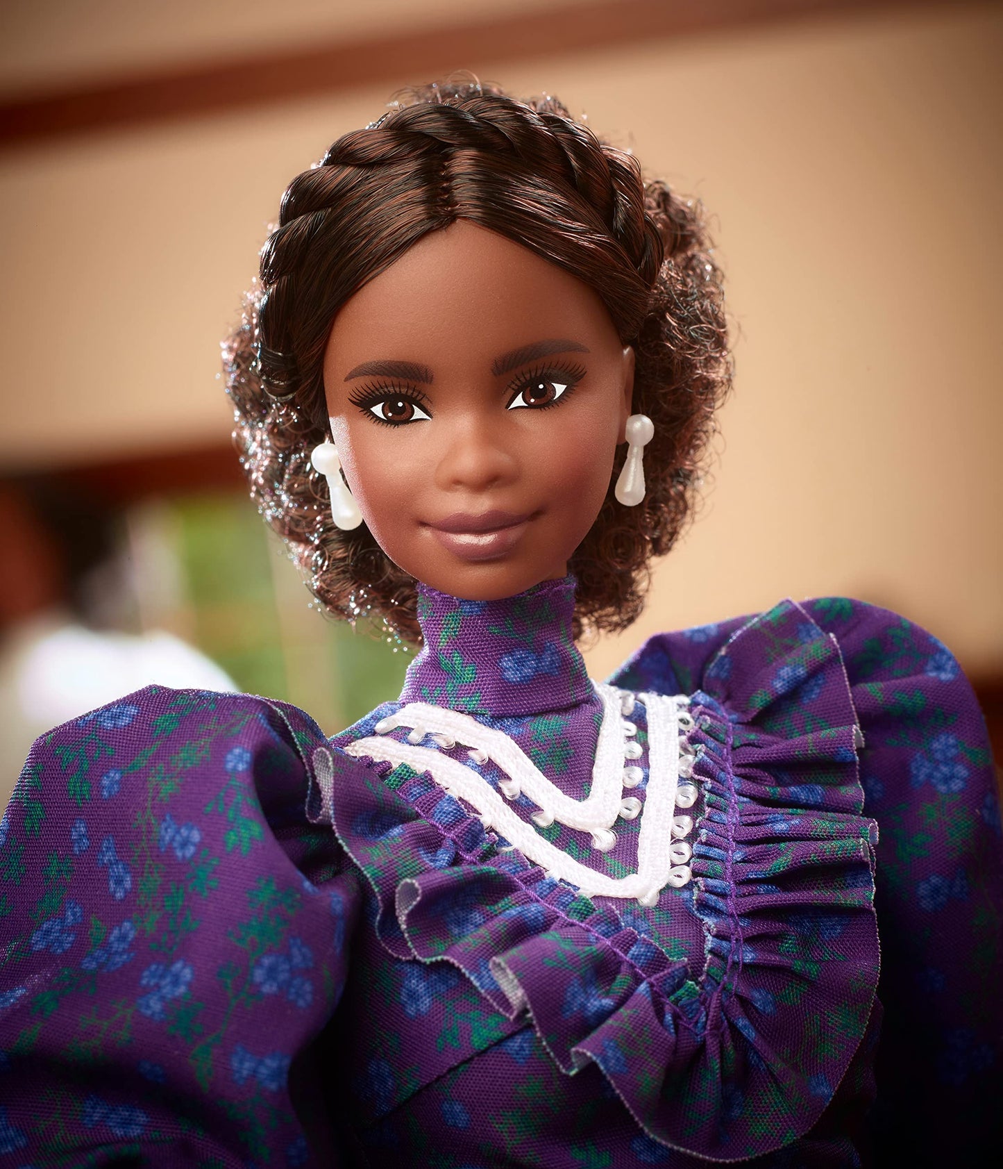 Barbie Inspiring Women Doll, Madam C.J. Walker Wearing Puff Sleeve Blouse, Full-Length Skirt & Accessories, Collectible with Doll Stand & Certificate