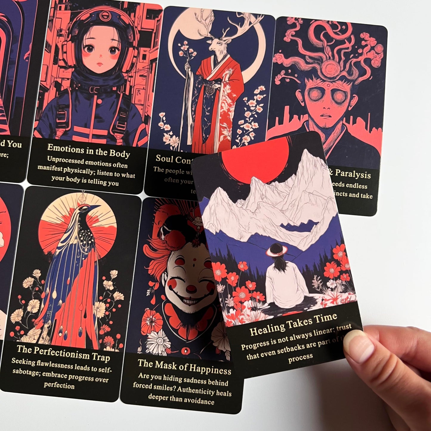 Qymagicz Embracing The Shadow Oracle Deck, Emotional Healing Oracle Cards for Beginners, Personal Growth, Spiritual Guidance, Dark Situation