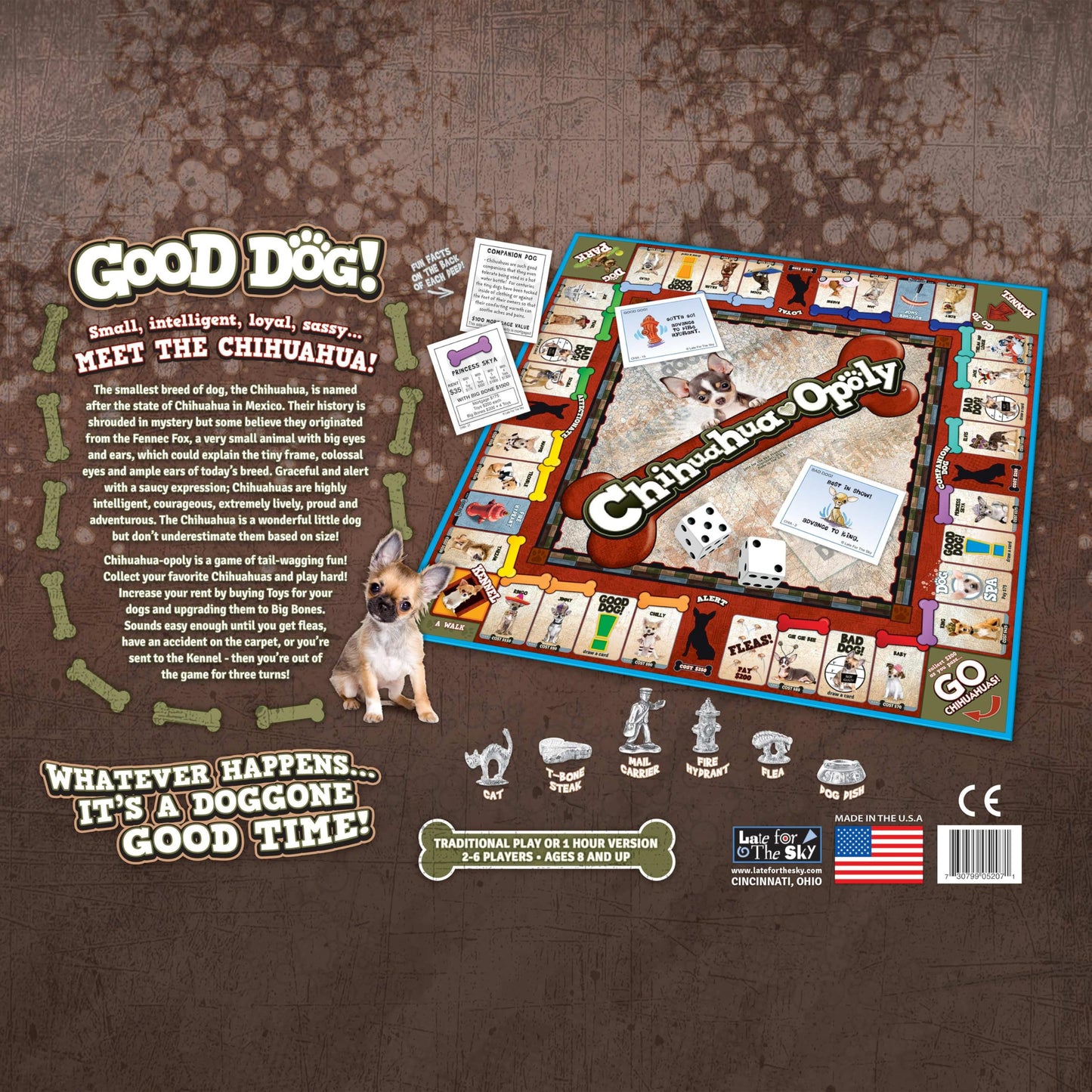 Late for The Sky Chihuahua-Opoly Board Game - Family Strategy Fun for 2-6 Players, Ages 8+ | Dog Lover Theme, Opoly-Style Property Trading