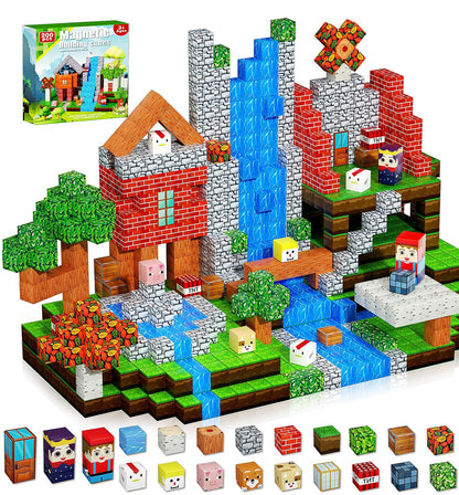200PCS Magnetic Blocks, Magnetic Building Cube Toys for Kids, STEM Montessori Stacking, Sensory Education Toys for Toddlers Building World Set