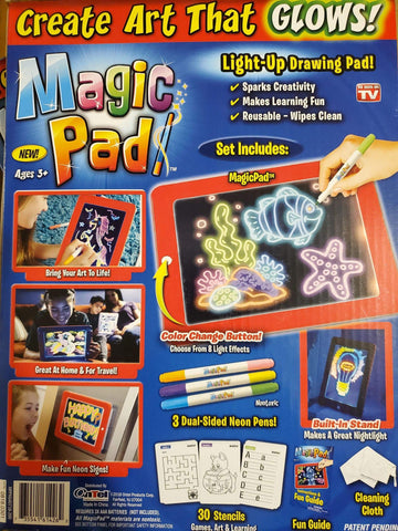 Ontel Bonus Magic Pad Deluxe Light Up LED Drawing Tablet with Extras - Includes 4 Dual Side Markets, Dry Eraser, Glow Boost Card, Fun Guide, 42