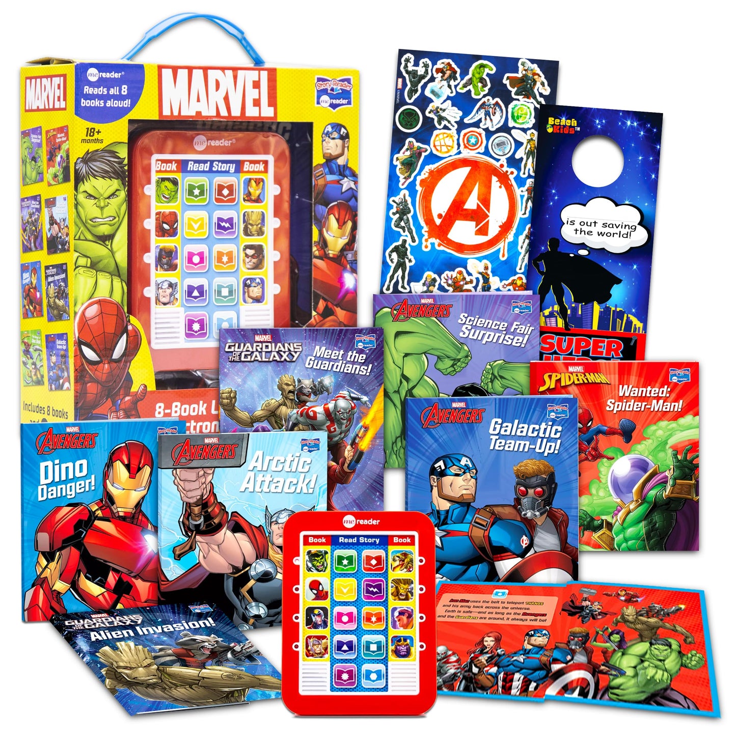 Marvel Superheroes Sound Book Library with Electronic Me Reader Bundle
