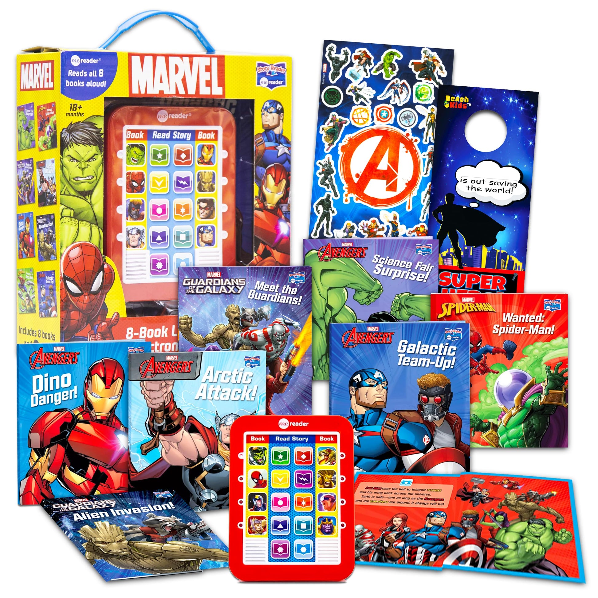 Marvel Superheroes Sound Book Library with Electronic Me Reader Bundle
