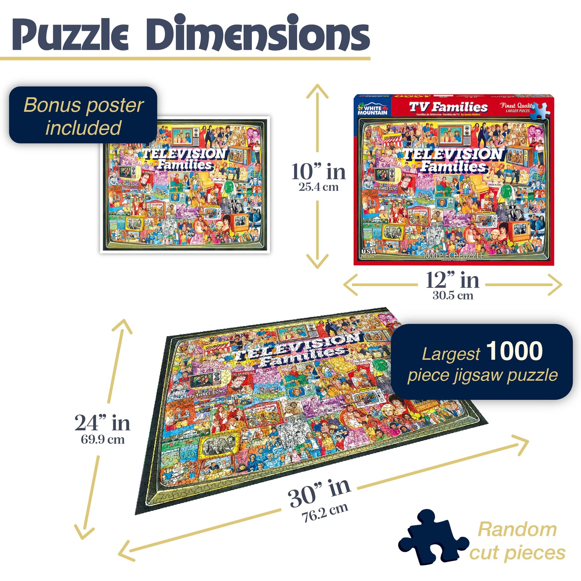 White Mountain Puzzles TV Families - 1000 Piece Jigsaw Puzzle