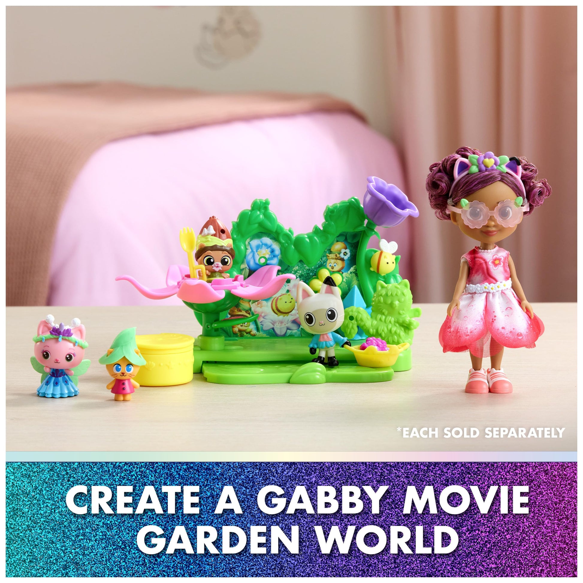 Gabby's Dollhouse: The Movie, Gabby's Garden Friends Pack with 6-Inch Gabby Doll, 4 Toy Figures & Accessories, Kids Toys for Girls & Boys Ages 3