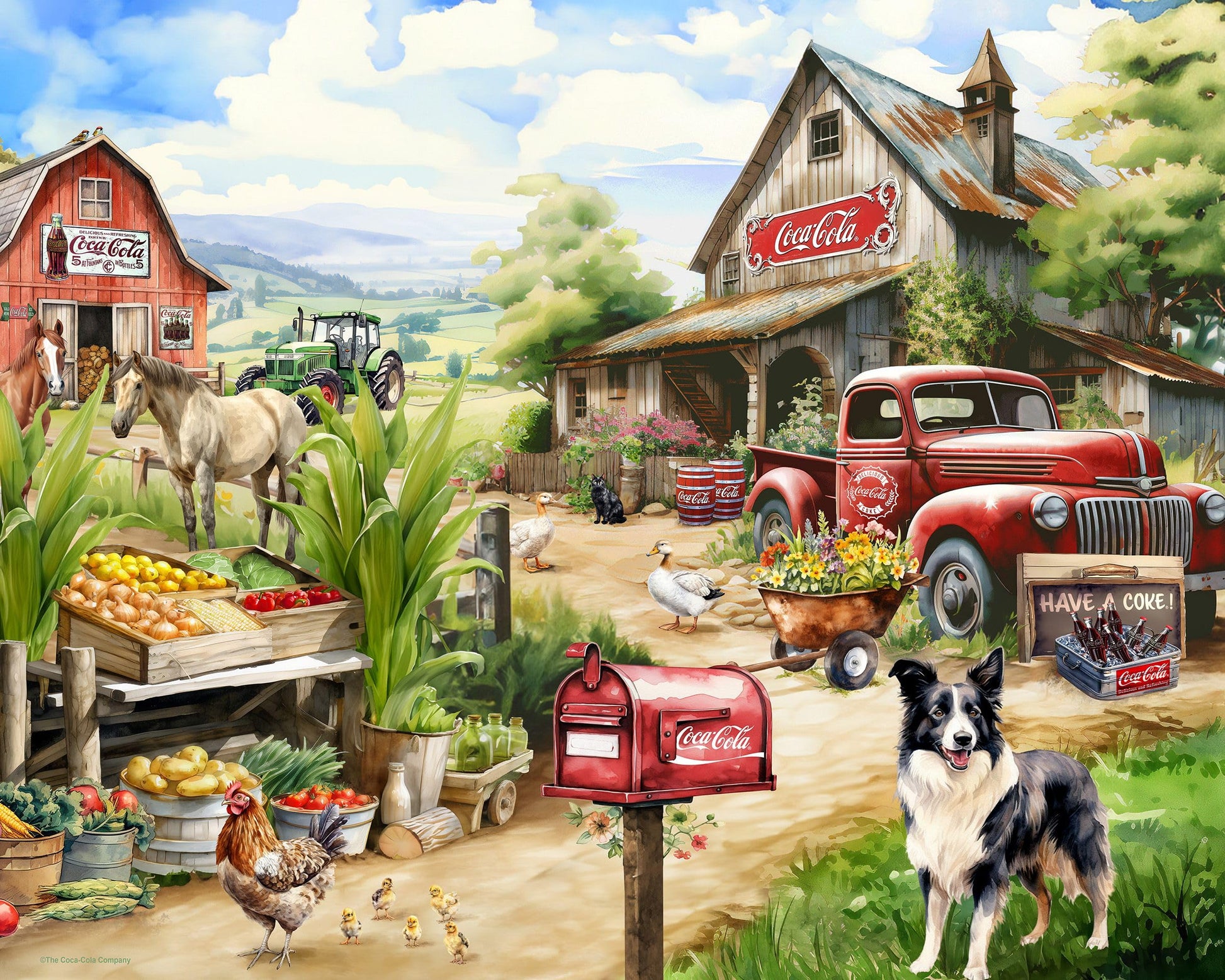 Springbok Coca-Cola Countryside Market 1000 Piece Jigsaw Puzzle for Adults