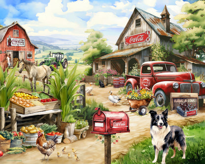 Springbok Coca-Cola Countryside Market 1000 Piece Jigsaw Puzzle for Adults