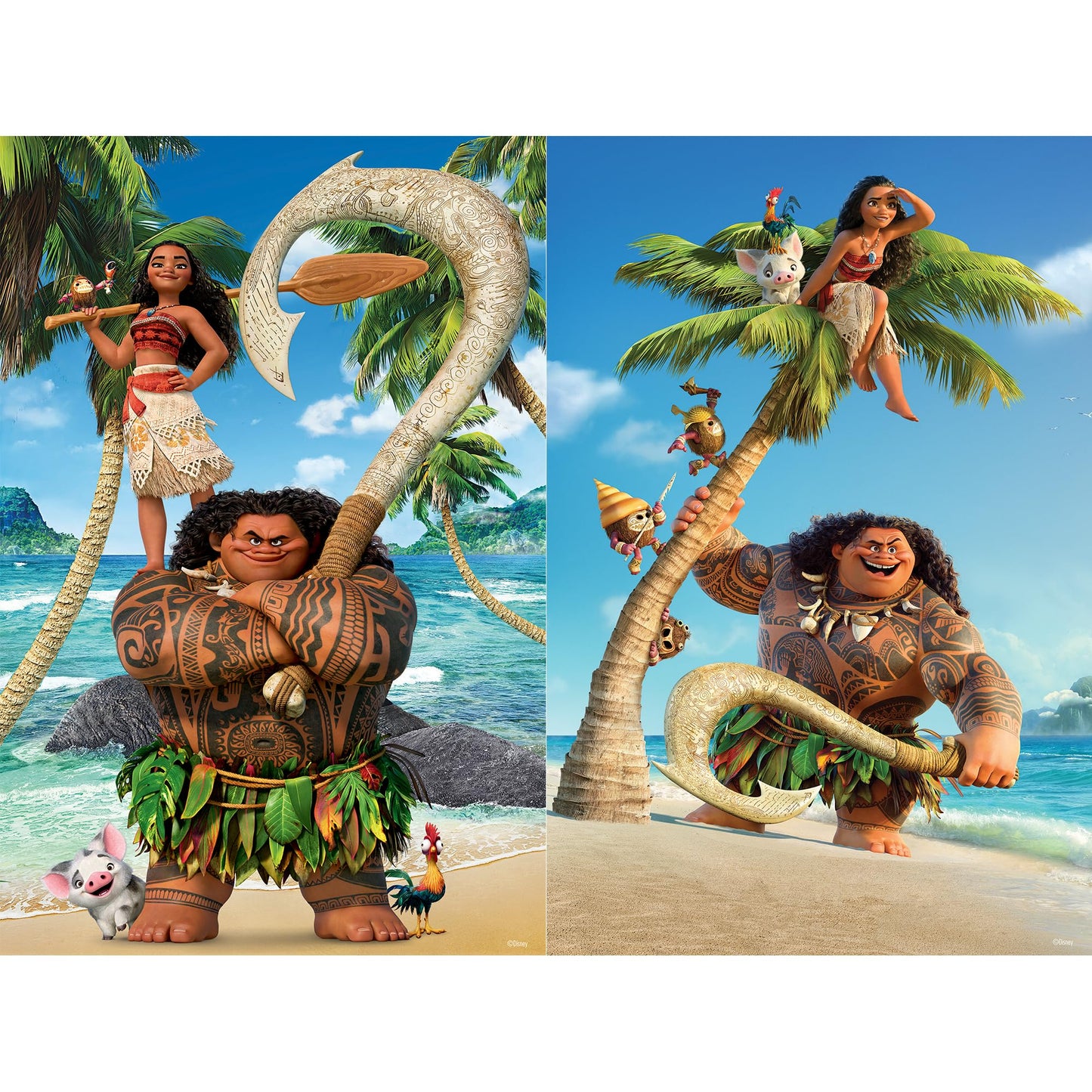 Prime 3D | Disney | Moana | 200 Piece 3D Jigsaw Puzzle 2-Pack for Adults & Kids | 2 Puzzles in 1 Box | Size 12" x 18" | Challenging & Fun for Adults