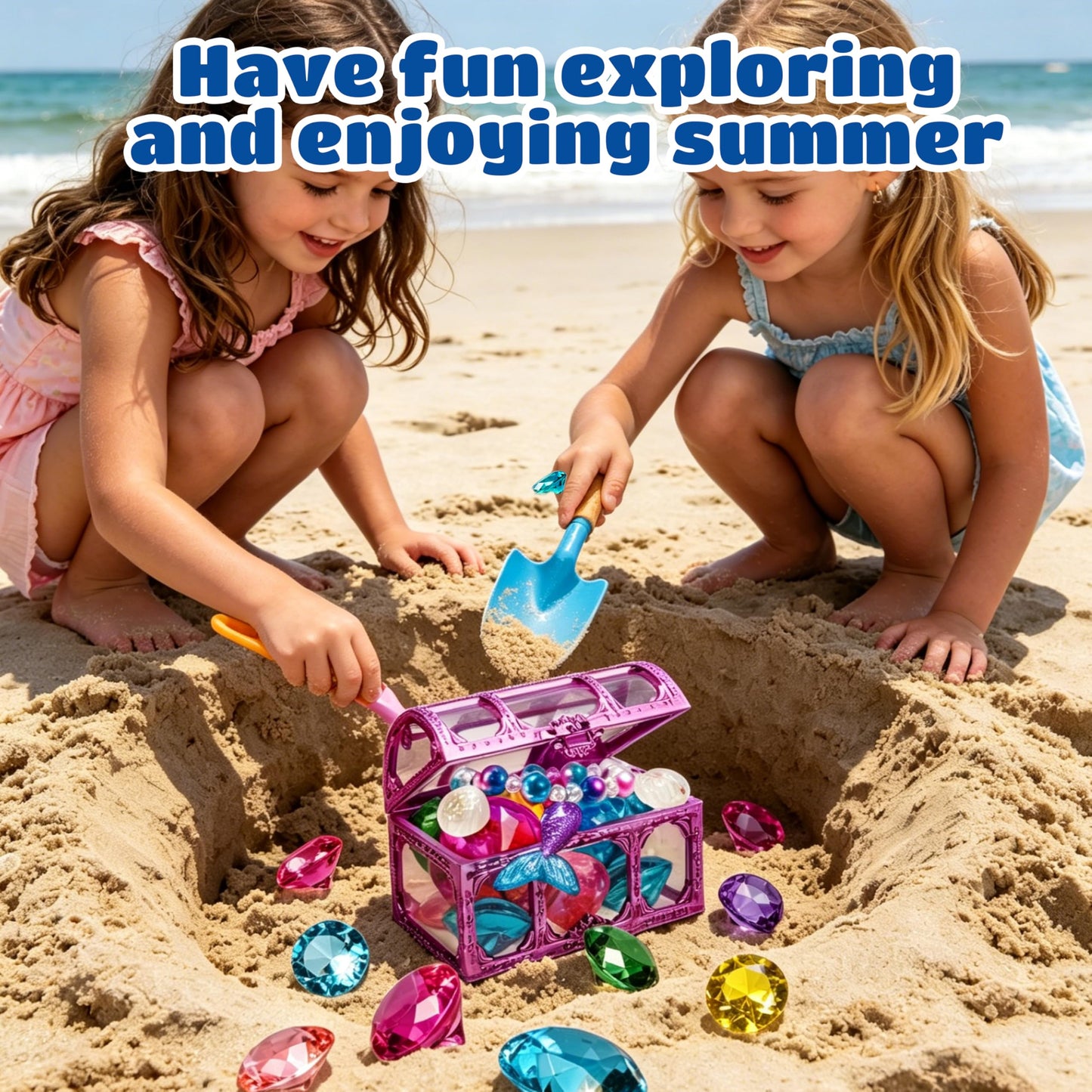 Hoplito 11 Pcs Diving Gems Pool Toys, Colorful Diamond Diving Toy with Treasure Chest, Sinking Dive Swimming Pool Toys, Underwater Gemstone Swimming