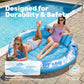 SLOOSH Inflatable Tanning Pool Lounger Float, 72" x 56" Pool Floats Adult with Pillow, 4 in 1 Round Suntan Tub Raft Floatie,Sunbathing Bed Lounge