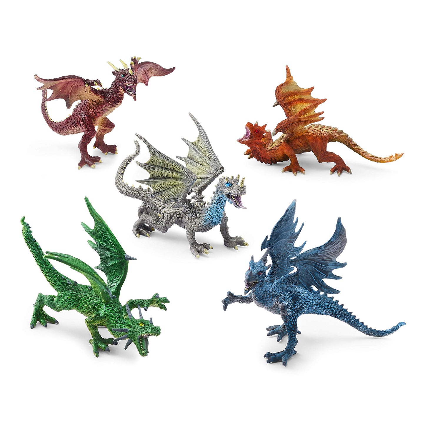 AFTRYOUGO Animal Zone Dragon Collectibles 5 Pk, Multi (AD20185)