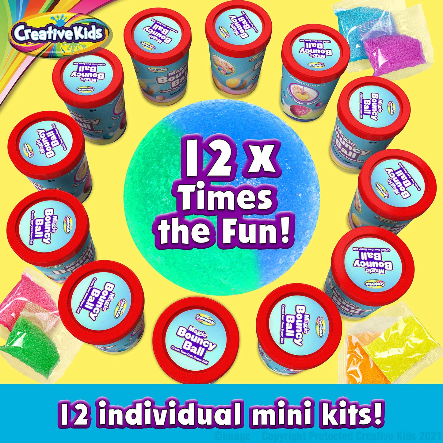 Creative Kids Make Your Own Bouncy Ball Kit - 12 Individual Packs