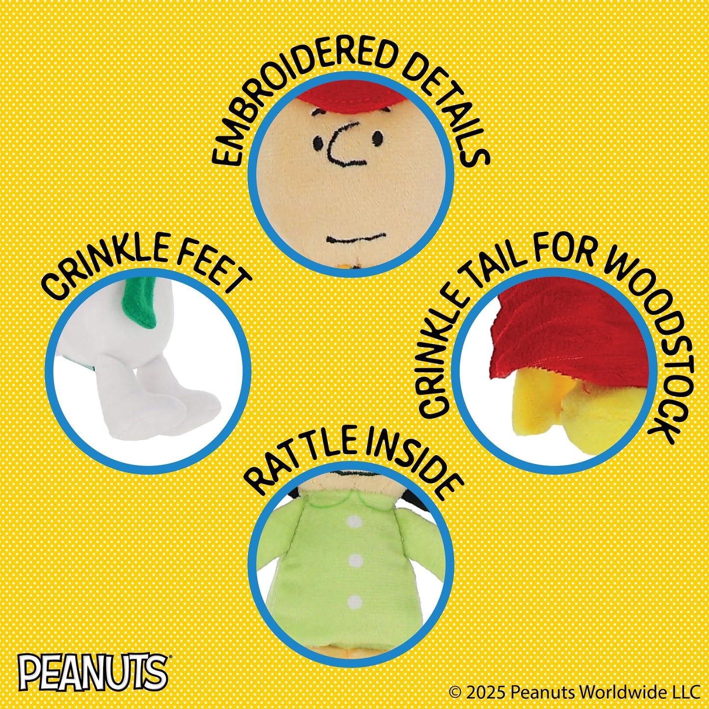 Kids Preferred Peanuts 4 Piece Plush Set - Charlie Brown, Snoopy, Woodstock, and Lucy - Soft Stuffed Animal Toys for Baby and Toddler Boys & Girls
