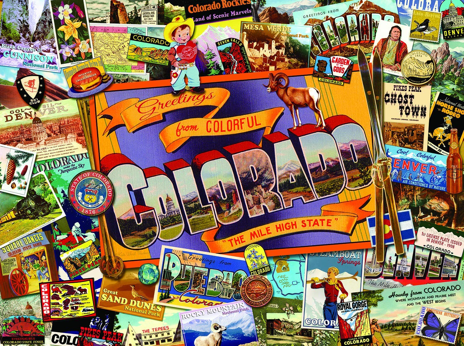 SUNSOUT INC - Mile High Colorado - 1000 pc Jigsaw Puzzle by Artist: Kate Ward Thacker - Finished Size 20" x 27" - MPN# 70034