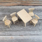 AUEAR, 5 Pack 1 12 Miniature Dining Table Chair Wooden Furniture Accessories Set
