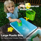 WONKAWOO Sand and Water Table for Toddlers | Outdoor Wooden Sensory Sand Table with 2 Plastic Bins, Built-in Water Tap and Beach Toys Included | Sand
