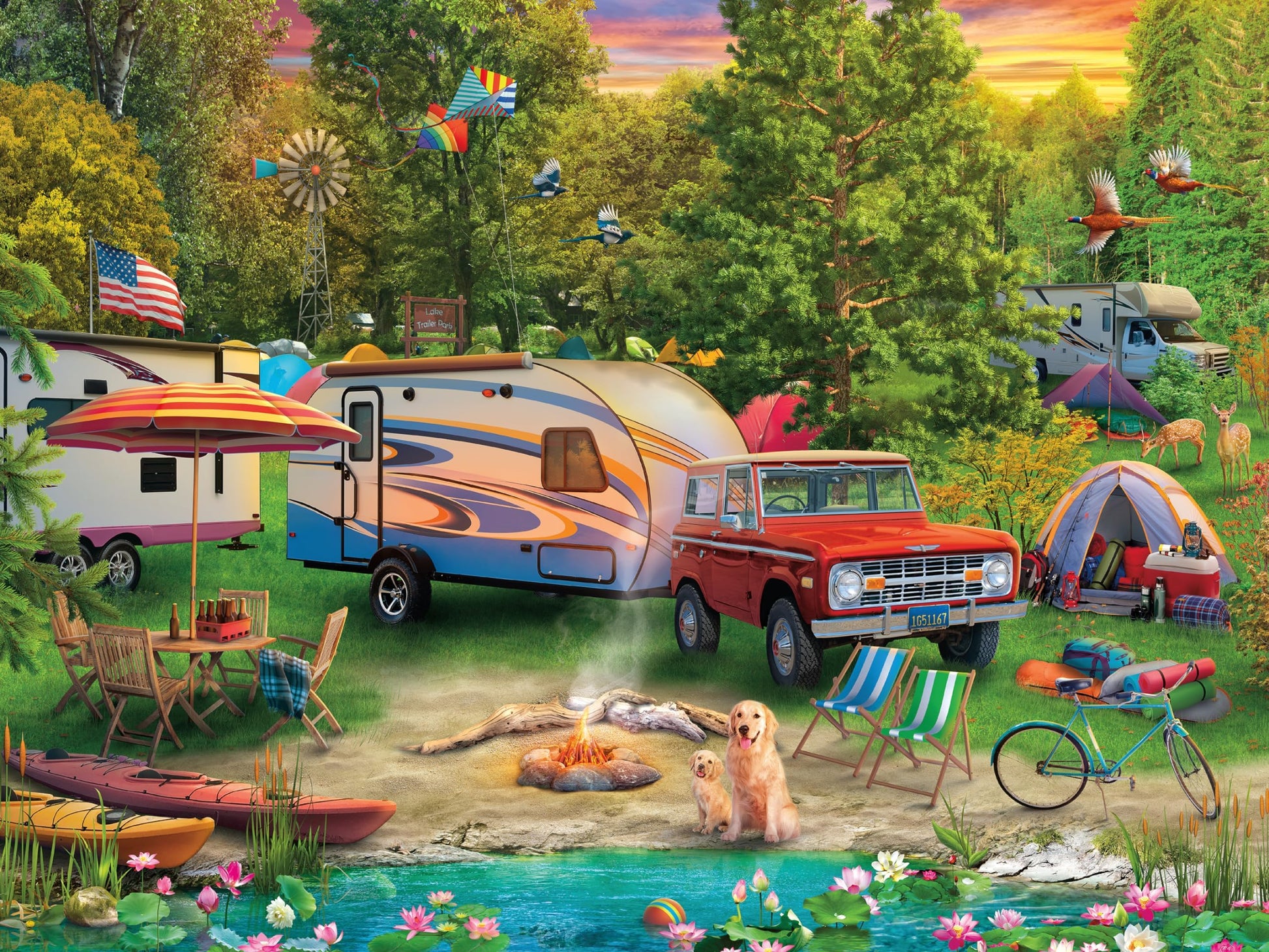 Ceaco - Lakeside Camping - 500 Piece Jigsaw Puzzle for Adults