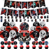 DZZK Venom 2 Party Decorations, Venom 2 Birthday Party Supplies - Includes Banner, Cake Toppers, Cupcake Toppers, Balloons, Stickers - Red, Cartoon