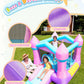 AirMyFun Pink Inflatable Toddler Bounce House with Blower, Indoor/Outdoor Jumping Castle for Kids 3-8, Inflatable Bouncy House with Slide, 82011B