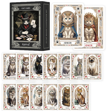 KOPPAL Vintage Cat Dog Portraits Playing Cards