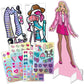 Barbie Sparkle Magnetic Activity Set - 20? Magnetic Dress-Up Doll with Mix-and-Match Outfits & Sparkle Stickers, Creative Play for Kids