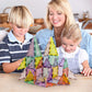 PicassoTiles Magnetic Tiles Blocks Magnet Tile Magnets Building Blocks Construction Toy Set with Reflective Leaf Flakes Magnetic Building Tiles Toys