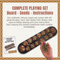 Africa Heartwood Project African Oware Mancala Board - Extended Size, Hand-Carved Solid Wood with Elephant Design, Wooden Folding Mancala 21" Board