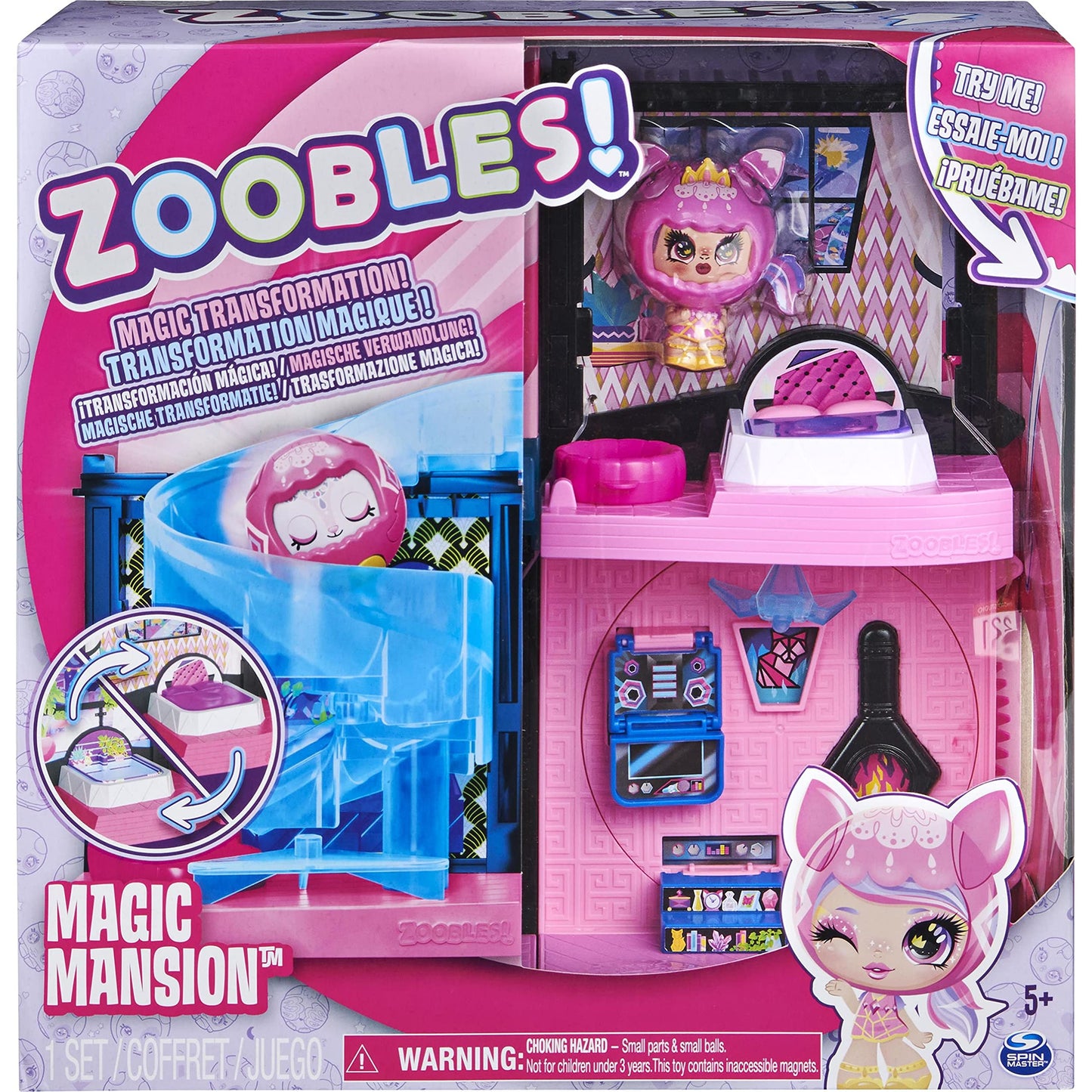 Zoobles 6061366 Modular Magic House Toy - Colourful Magic Balls Transformable into Fantastic Animals - 1 Z-Girlz Exclusive Figurine Included - 6061366
