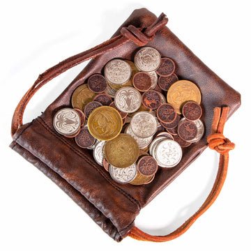 The Dragon's Hoard: 60 Real Metal Fantasy Coins with Leather Pouch | Board Game Accessory for Tabletop RPG Role-Play Strategy Games | Bronze, Silver