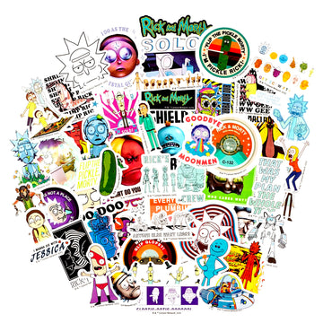 Conquest Journals Rick and Morty Sticker Bundle, 100 Unique Stickers, Officially Licensed, Waterproof, UV and Scratch Resistant