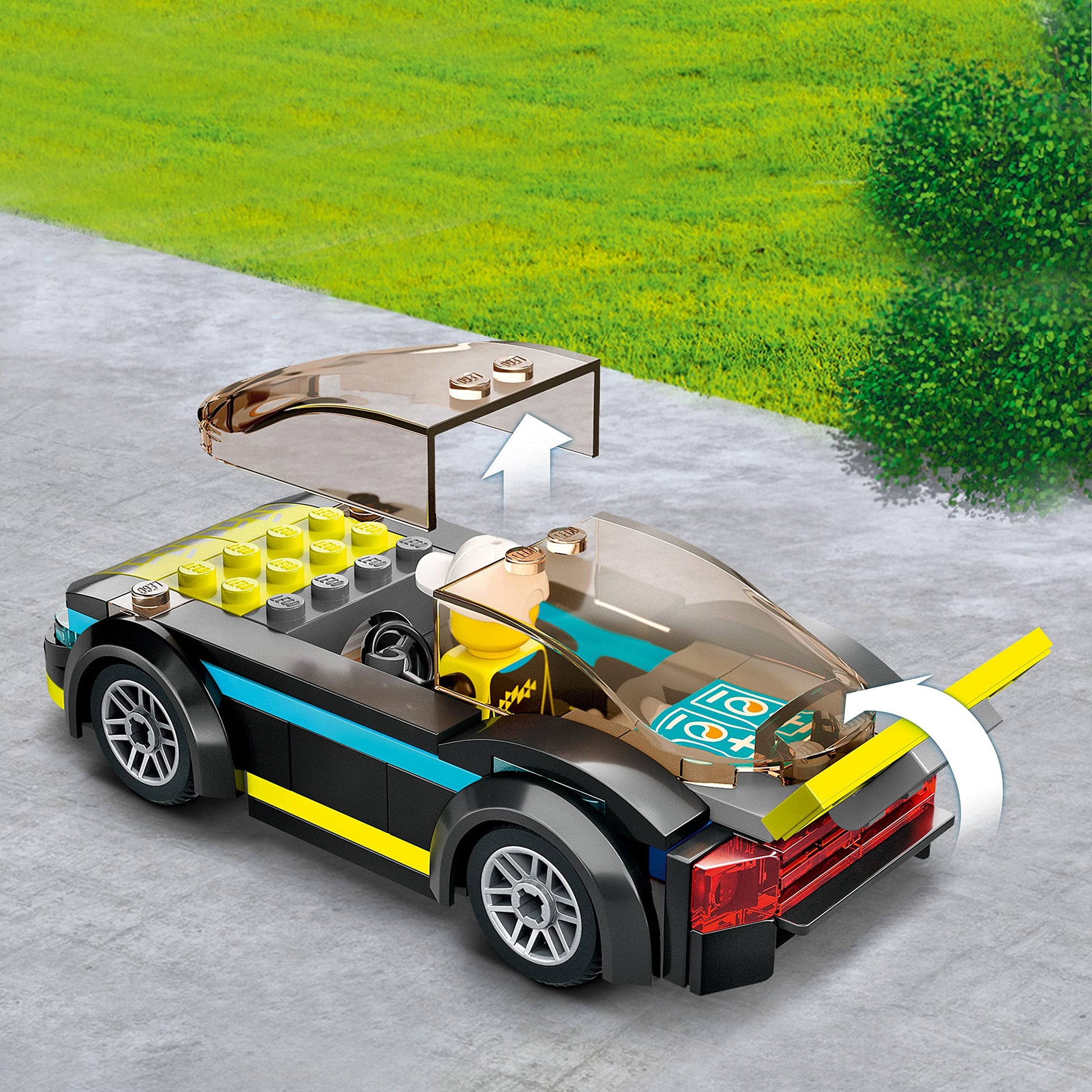 LEGO City Electric Sports Car 60383, Toy for 5 Plus Years Old Boys and Girls, Race Car for Kids Set with Racing Driver Minifigure, Building Toys