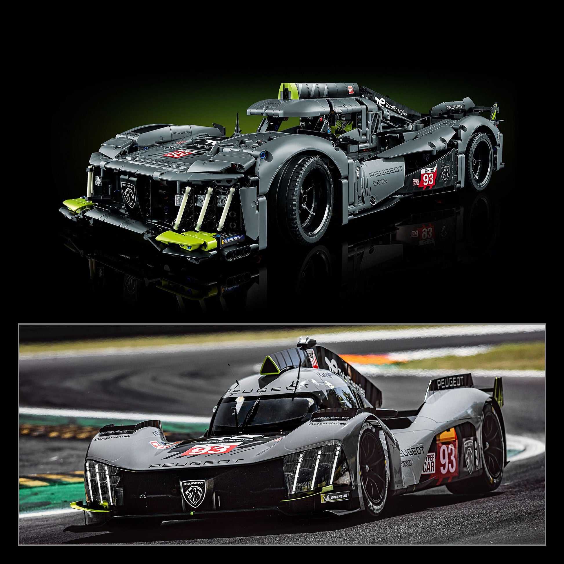 LEGO Technic Peugeot 9X8 24H Le Mans Hybrid Hypercar 42156 Collectible Race Car Building Kit for Adults and Teens, 1:10 Scale Racing Car Model, Gift