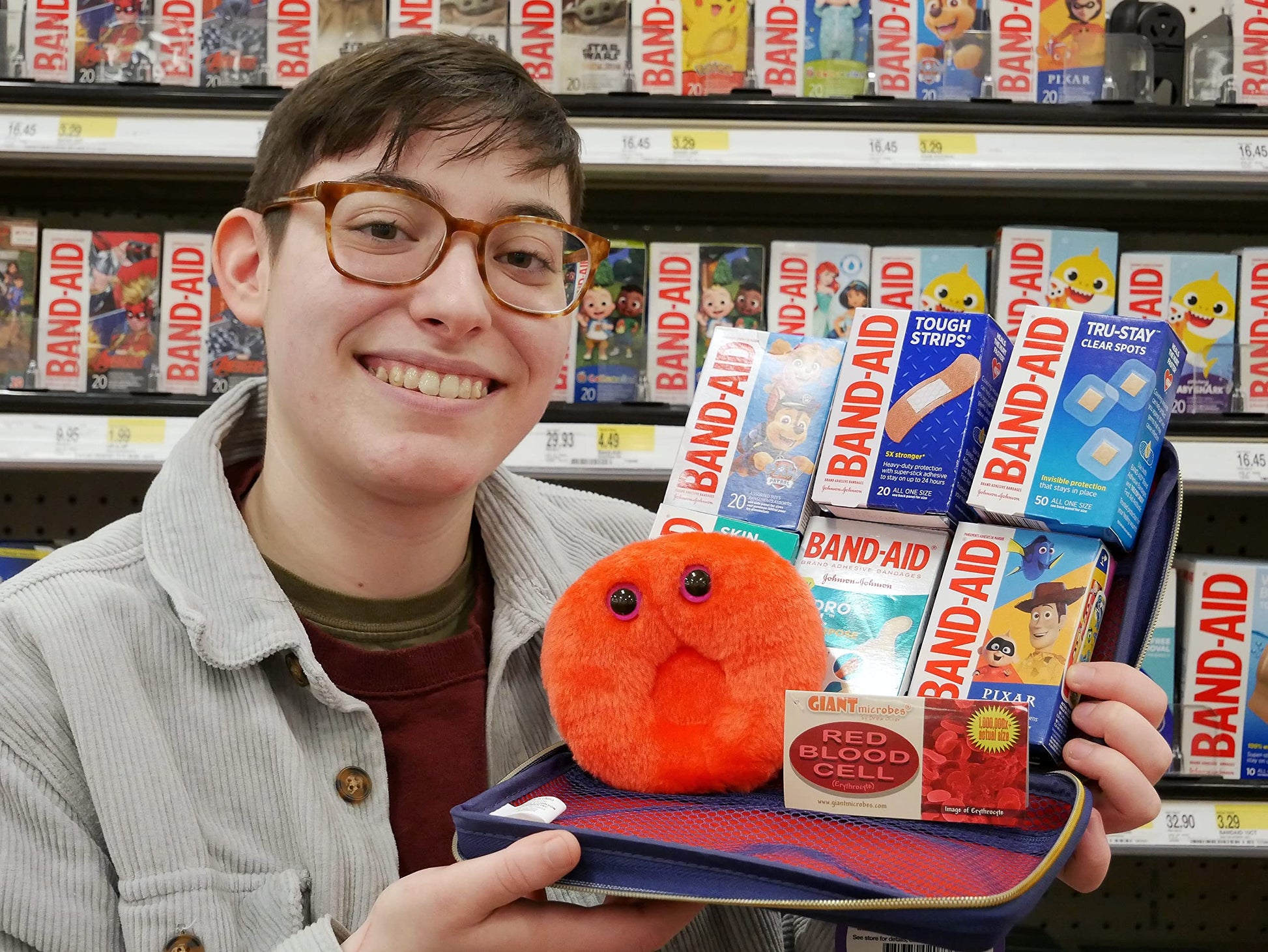 GIANTmicrobes Red Blood Cell Plush, Blood Drop Plush, Blood Bank, Gifts for Lab Techs, Hematology, Phlebotomy Gifts, Leukemia Awareness, Immunology