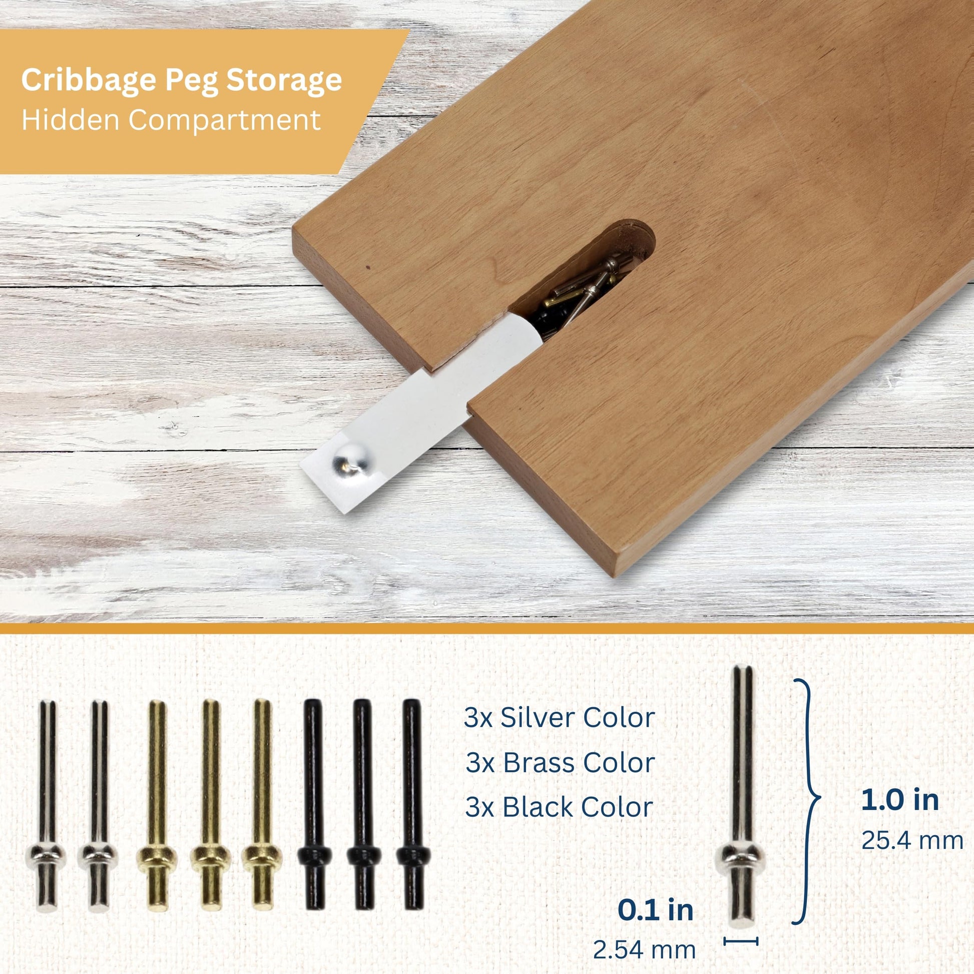 WE Games Cribbage Board Game Set, Travel Cribbage with Card Storage and Metal Pegs, Unique Dark Stained 3 Track Board, Classic Wooden Board Game